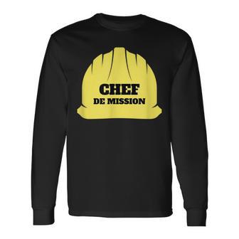 Missionschef Baustelle Humor Geburtstag Papa Geschenk Langarmshirts - Seseable