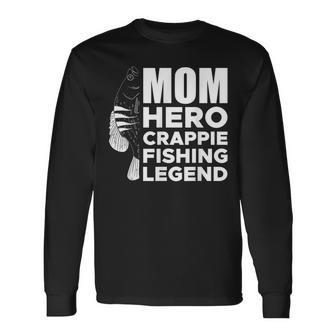 Mom Hero Crappie Fishing Legend Muttertag V2 Langarmshirts - Seseable