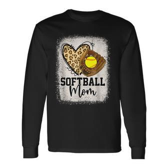Mom Softball Leopard Softball Game Day Vibes Long Sleeve T-Shirt T-Shirt | Mazezy CA