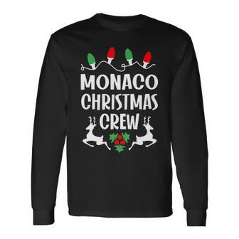 Monaco Name Christmas Crew Monaco Long Sleeve T-Shirt - Seseable