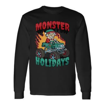 Monster Ferien Weihnachtsmann Elf Langarmshirts - Seseable