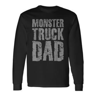 Monster Truck Dad Retro Fathers Day Men Monster Truck Father Long Sleeve T-Shirt - Seseable
