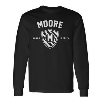 Moore Shield Last Name Crest Matching Reunion Men Women Long Sleeve T-Shirt T-shirt Graphic Print - Thegiftio UK