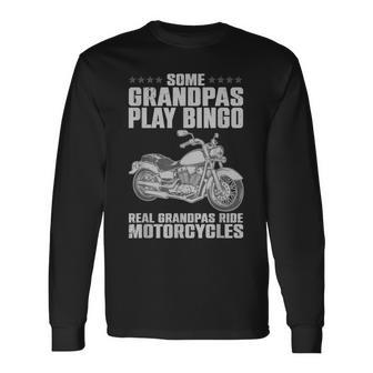 Motorcycle For Grandpa Dad Motorcycle Lovers Riders Long Sleeve T-Shirt - Seseable