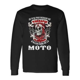 Motorrad-Enthusiasten Langarmshirts Totenkopf & Ich brauche keine Therapie - Seseable