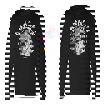 Muscle Body Build Unicorn Dad Dada Corn Daddy Muscle Long Sleeve T-Shirt T-Shirt | Mazezy