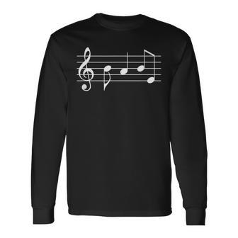 Music Babe Text In Treble Clef Musical Notes Men Women Long Sleeve T-shirt Graphic Print Unisex - Seseable