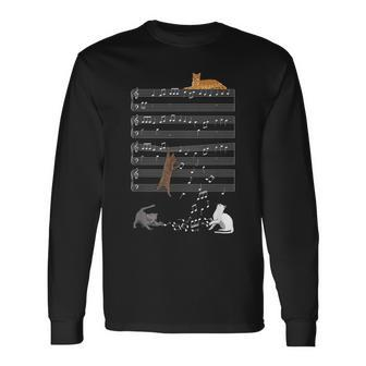 Musical Cats Cat And Music Lover Cat Long Sleeve T-Shirt T-Shirt | Mazezy