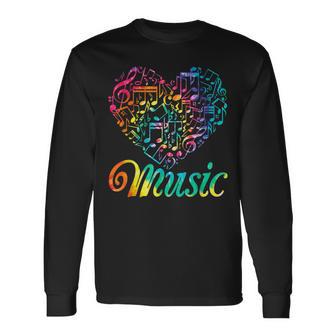 Musician Tie Dye Musical Instrument Music Notes Treble Clef Long Sleeve T-Shirt T-Shirt | Mazezy
