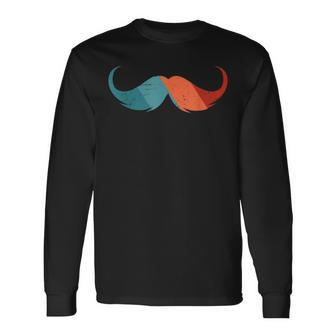 Mustache Retro Style Vintage Mustache Mustache Lover Long Sleeve T-Shirt - Seseable