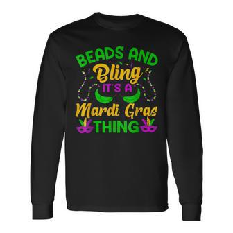 New Orleans Beads And Bling Its A Mardi Gras Thing Long Sleeve T-Shirt - Seseable