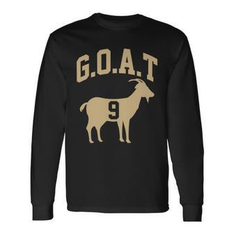 New Orleans Football No 9 Goat Men Women Long Sleeve T-Shirt T-shirt Graphic Print - Thegiftio UK