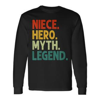 Niece Hero Myth Legend Retro Vintage Nichte Langarmshirts - Seseable