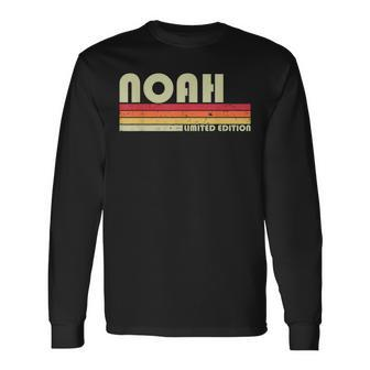 Noah Name Personalized Retro Vintage Birthday Long Sleeve T-Shirt - Seseable