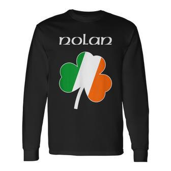 Nolan Reunion Irish Name Ireland Shamrock Long Sleeve T-Shirt - Seseable