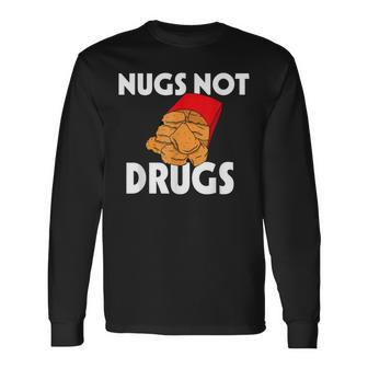 Nugs Not Drugs Delicious Chicken Nugget Bucket V3 Long Sleeve T-Shirt - Seseable