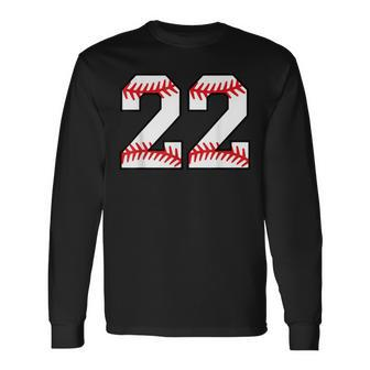 Number 22 Twenty Two Baseball Lucky Favorite Jersey Number Long Sleeve T-Shirt - Seseable