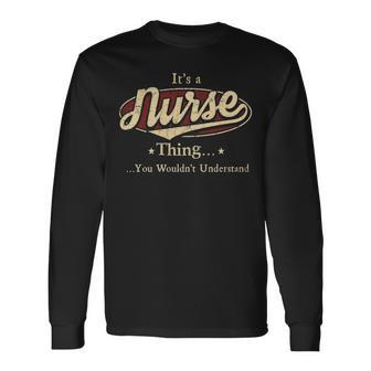 Nurse Personalized Name Name Print S With Name Nurse Long Sleeve T-Shirt - Seseable
