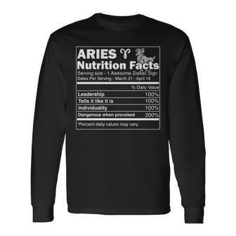 Nutrition Facts Horoscope Zodiac Aries Long Sleeve T-Shirt T-Shirt | Mazezy