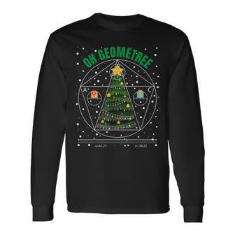 Oh Geometree Funny Geometry Math Science Teacher Christmas Men Women Long Sleeve T-shirt Graphic Print Unisex - Seseable