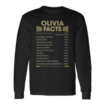 Olivia Name Olivia Facts Long Sleeve T-Shirt - Seseable