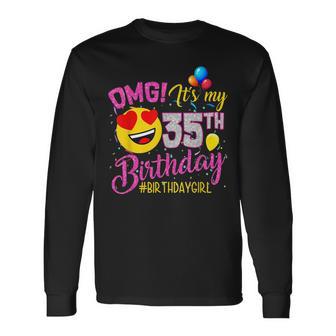 Omg Its My 35Th Birthday Mädchen- Zum 35 Geburtstag Langarmshirts - Seseable