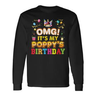 Omg Its My Poppy Birthday Happy Vintage Perfect Kid Long Sleeve T-Shirt - Seseable