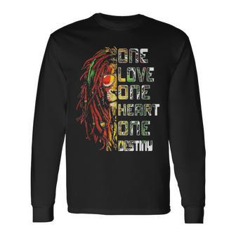 One Love One Heart Retro Bob Marley Love Music Long Sleeve T-Shirt - Seseable