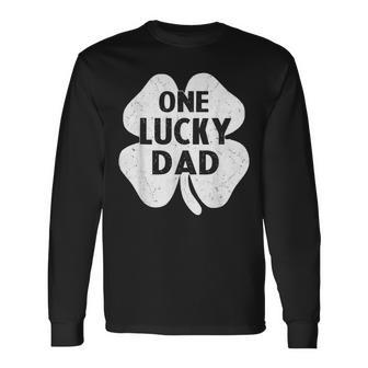 One Lucky Dad St Patricks Day Shamrock Daddy Long Sleeve T-Shirt - Seseable
