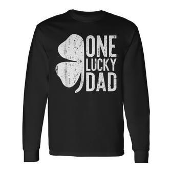 One Lucky Dad Vintage St Patrick Day Long Sleeve T-Shirt - Seseable
