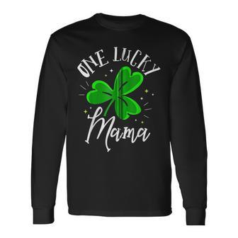 One Lucky Mama St Patricks Day Leaf Clover St Paddys Day Long Sleeve T-Shirt - Seseable