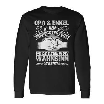 Opa Enkel Geschenk Spruch Enkelkind Großvater Ein Team Langarmshirts - Seseable