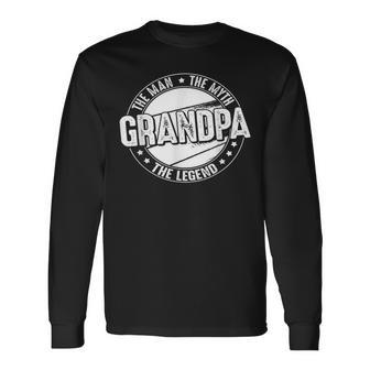 Opa Man Myth Legend Lustiger Vatertag Opa Langarmshirts - Seseable