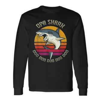 Opa Shark Fathers Day From Long Sleeve T-Shirt - Seseable