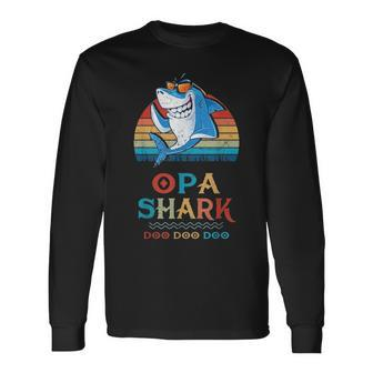 Opa Shark Fathers Day From V2 Long Sleeve T-Shirt - Seseable