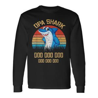 Opa Shark Fathers Day From V3 Long Sleeve T-Shirt - Seseable