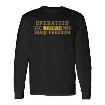Operation Iraqi Freedom Oif Veteran Combat Us Flag Long Sleeve T-Shirt - Seseable