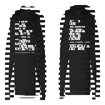 Orientation And Mobility Eat Sleep O&M Repeat Long Sleeve T-Shirt | Mazezy