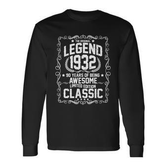 The Original Legend 1932 90Th Birthday Long Sleeve T-Shirt - Monsterry CA