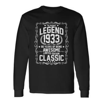The Original Legend 1933 90Th Birthday Long Sleeve T-Shirt - Thegiftio UK