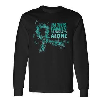 Ovarian Cancer Support In This No One Fight Alone Long Sleeve T-Shirt T-Shirt | Mazezy