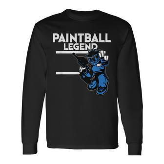 Paintball Legend Paintballer Quote Men Women Long Sleeve T-shirt Graphic Print Unisex - Seseable