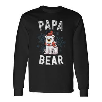 Papa Bear Family Christmas Polar Bear Holiday Xmas Men Women Long Sleeve T-shirt Graphic Print Unisex - Seseable