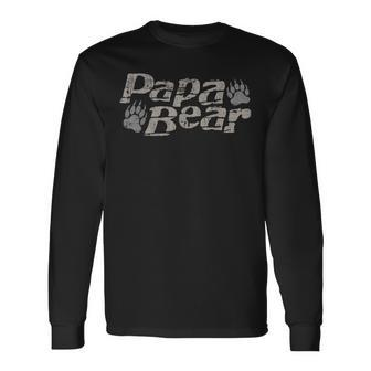Papa Bear Fathers Day Long Sleeve T-Shirt T-Shirt | Mazezy