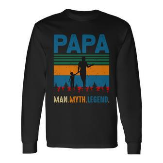 Papa Man Myth Legend V2 Long Sleeve T-Shirt - Monsterry
