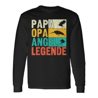 Papa Opa Angel Legende Langarmshirts, Perfekt für Angler zum Vatertag - Seseable