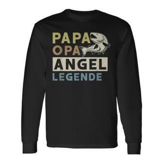 Papa Opa Angel Legende Langarmshirts, Perfekt für Vatertagsangler - Seseable