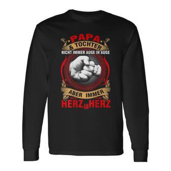 Papa Tochter Herz An Herz Lustiges Partnerlook Vatertag Langarmshirts - Seseable