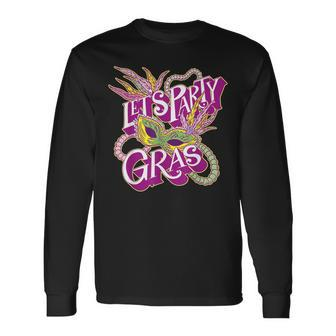 Party Gras Mardi Gras Carnival Fat Tuesday New Orleans Beads Men Women Long Sleeve T-shirt Graphic Print Unisex - Seseable