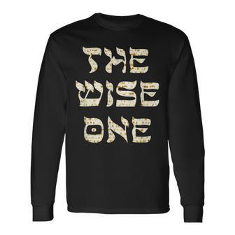 Passover The Wise One Pesach Long Sleeve T-Shirt | Mazezy